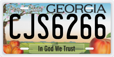 GA license plate CJS6266