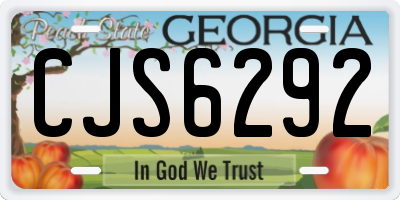 GA license plate CJS6292