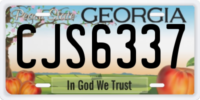 GA license plate CJS6337