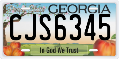 GA license plate CJS6345