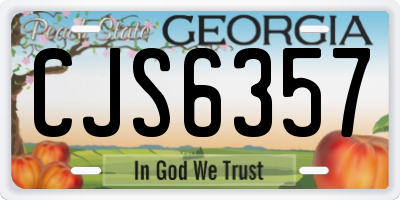GA license plate CJS6357
