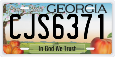 GA license plate CJS6371