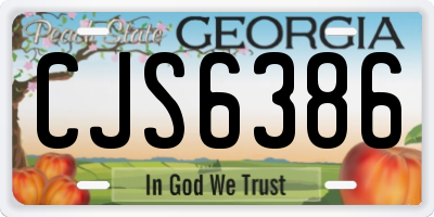 GA license plate CJS6386