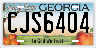 GA license plate CJS6404