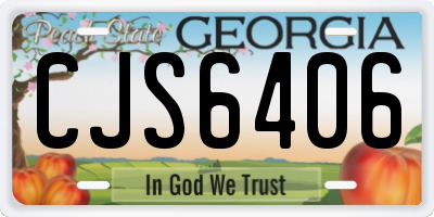 GA license plate CJS6406