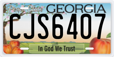 GA license plate CJS6407