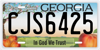 GA license plate CJS6425