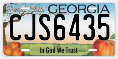 GA license plate CJS6435