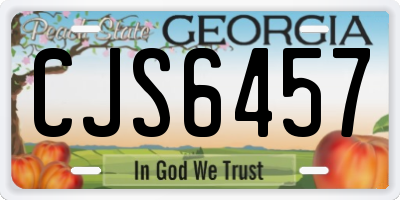 GA license plate CJS6457