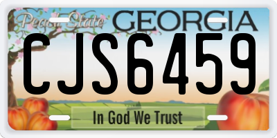 GA license plate CJS6459