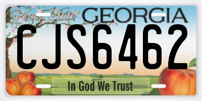 GA license plate CJS6462
