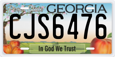 GA license plate CJS6476