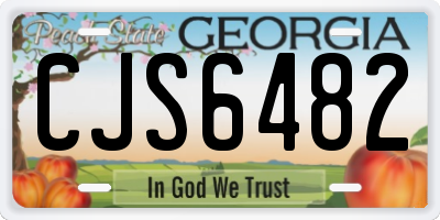 GA license plate CJS6482