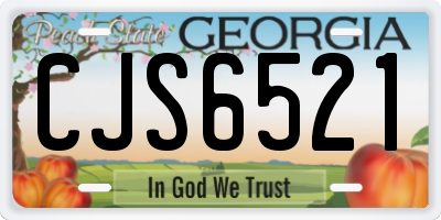 GA license plate CJS6521