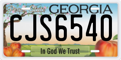 GA license plate CJS6540