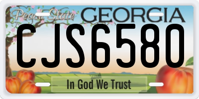 GA license plate CJS6580