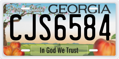 GA license plate CJS6584