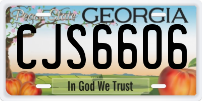 GA license plate CJS6606