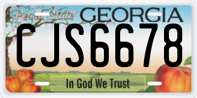 GA license plate CJS6678