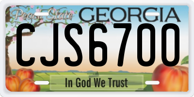 GA license plate CJS6700