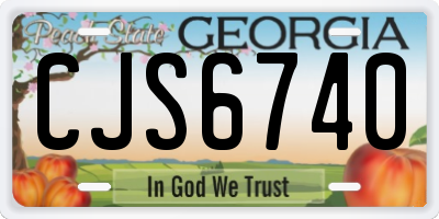 GA license plate CJS6740