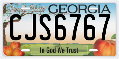 GA license plate CJS6767