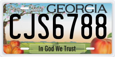 GA license plate CJS6788