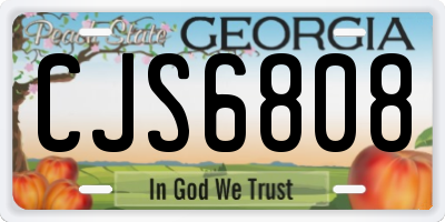 GA license plate CJS6808
