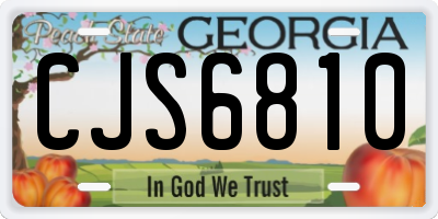 GA license plate CJS6810