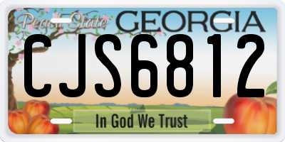 GA license plate CJS6812