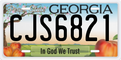 GA license plate CJS6821