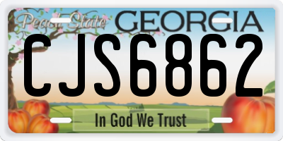 GA license plate CJS6862