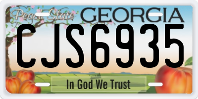 GA license plate CJS6935