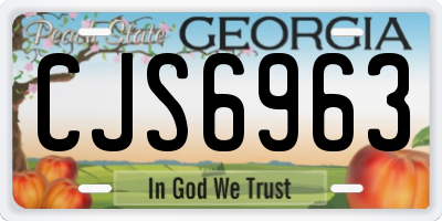 GA license plate CJS6963
