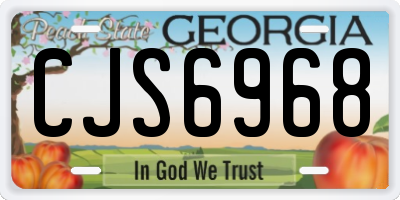 GA license plate CJS6968
