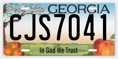 GA license plate CJS7041