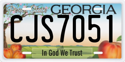 GA license plate CJS7051