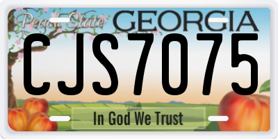 GA license plate CJS7075