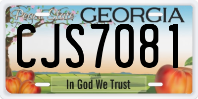 GA license plate CJS7081