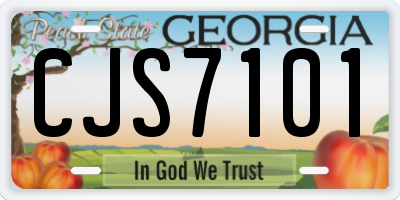 GA license plate CJS7101