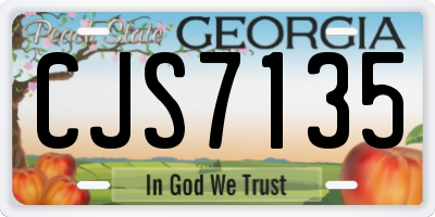 GA license plate CJS7135