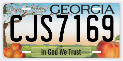 GA license plate CJS7169