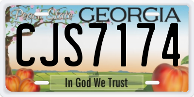 GA license plate CJS7174