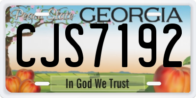 GA license plate CJS7192