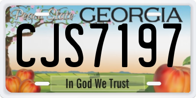 GA license plate CJS7197