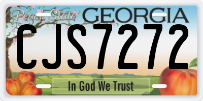 GA license plate CJS7272