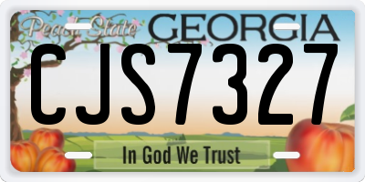 GA license plate CJS7327