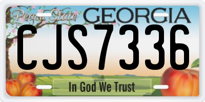 GA license plate CJS7336
