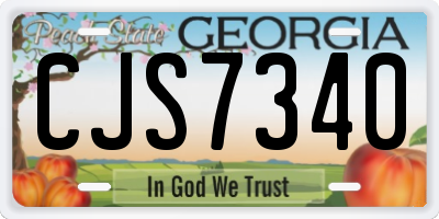 GA license plate CJS7340