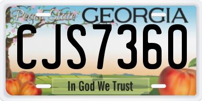 GA license plate CJS7360